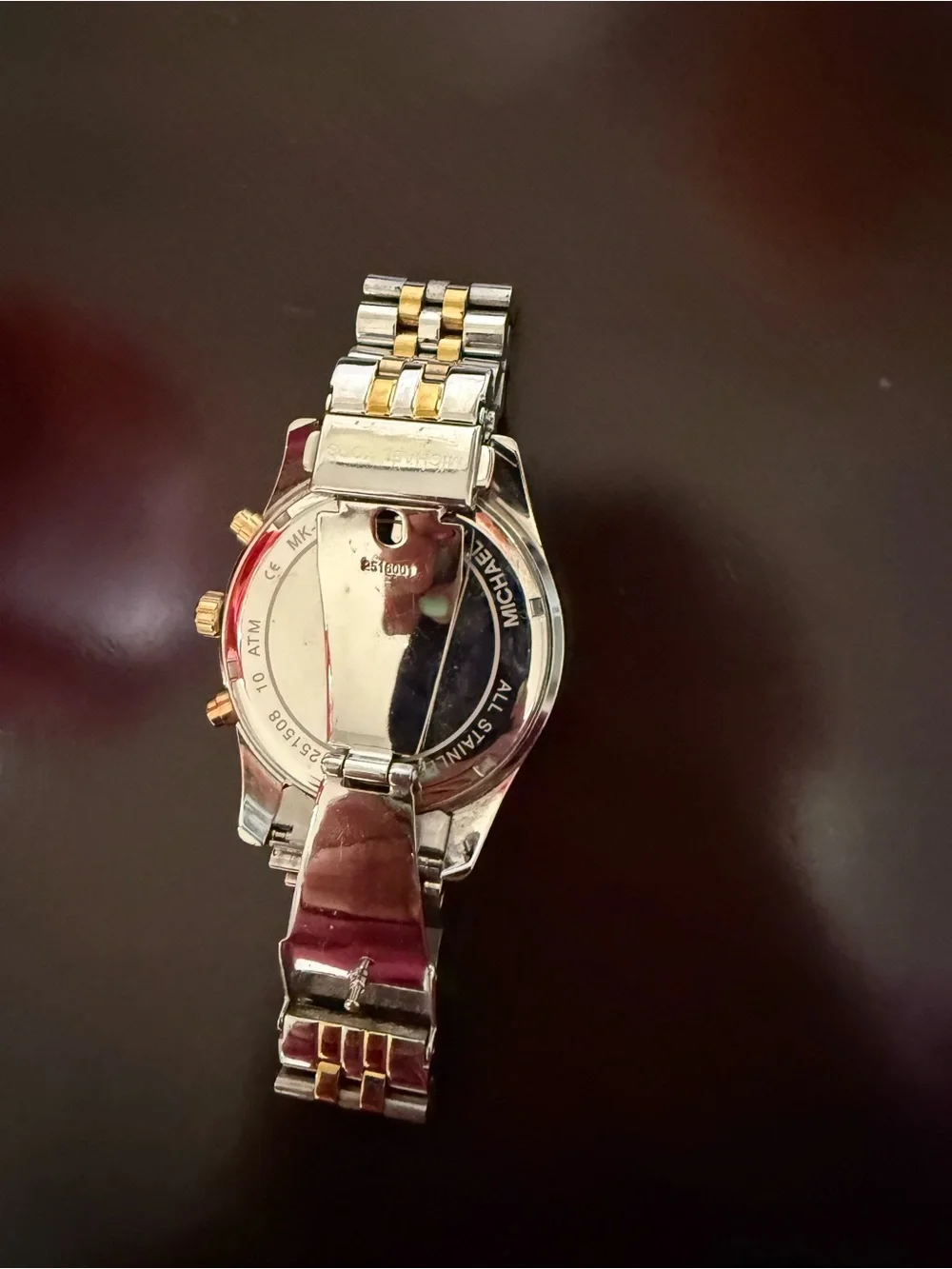 Michael Kors Two-Tone Gold and Silver Women's Chronograph Watch with White Dial